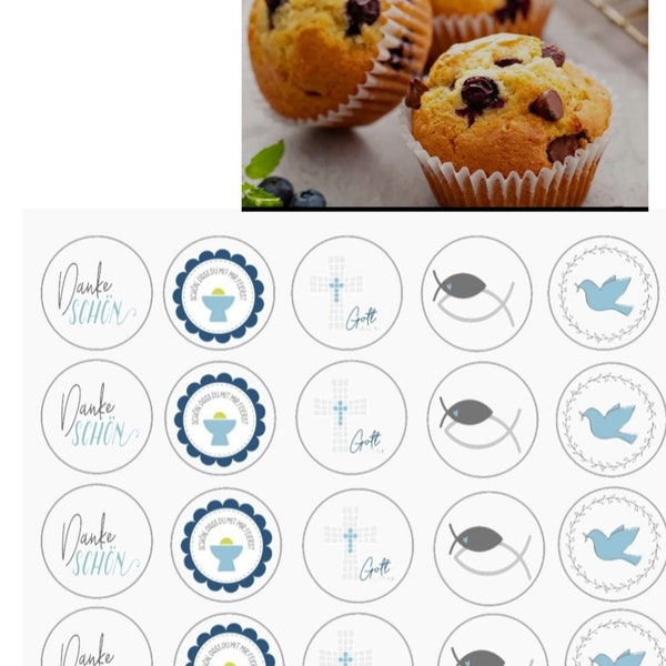 Muffinaufleger Taufe Firmung Kommunion