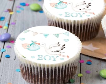 Muffinaufleger Keksaufleger 4cm Gender revial Babyparty