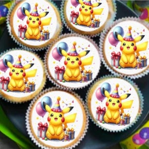 Muffinaufleger 20 Stück Tortenaufleger Keksaufleger Pokemon