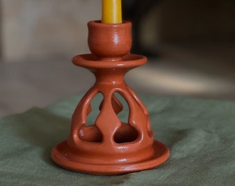 Handcrafted Ceramic Candle Holders for Taper Candles, Clay candle holders, Candlestick Holder, Dinner Candle Stick holder