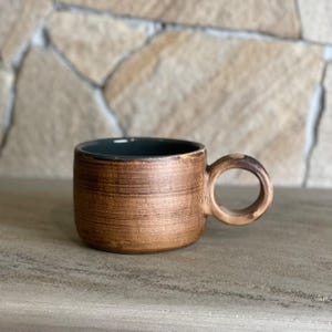 Rustic Clay Pottery Coffee Mug, Dark Brown Сlay Cup, Gift for Eco-Friendly Tea Lovers, Earthy Tone Ceramics, Housewarming Pottery Gift