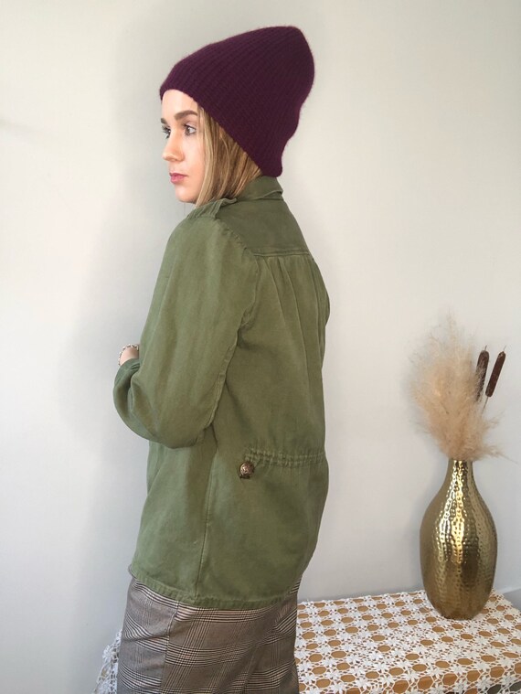 Vintage 60s 70s Army Green Top // Jacket Pullover… - image 5