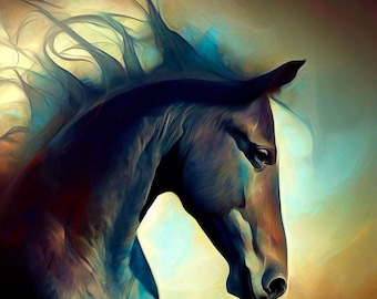 Horse Cross Stitch Pattern, PDF Instant Download, Equine Animal X Stitch Pattern, Modern Art, Counted Cross Stitch, Hand Embroidery Pattern