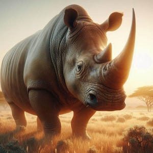 サイのクロスステッチパターン、PDF 即時ダウンロード、フルカバレッジ、自然野生動物アフリカ動物カウント X ステッチパターン