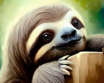 Sloth Cross Stitch Pattern, Nature Wildlife Design (PDF Instant Download)