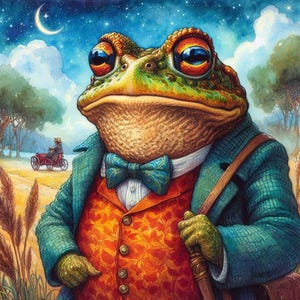 Mr Toad Cross Stitch Pattern, PDF Instant Download, Full Coverage, Character Counted X Stitch Pattern, Hand Embroidery
