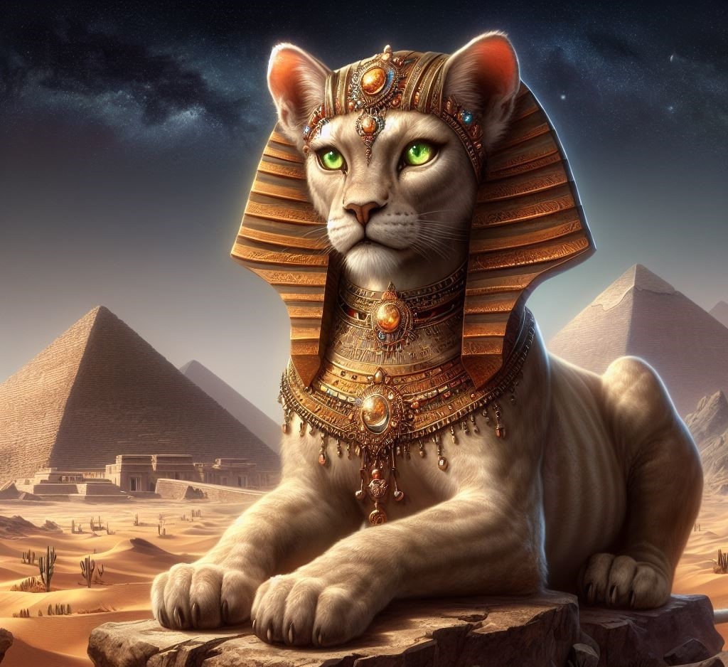 Spynx Kitty Cross Stitch Pattern. PDF Instant Download, Full Coverage, Ancient Egypt History Mystical Counted X Stitch Pattern,