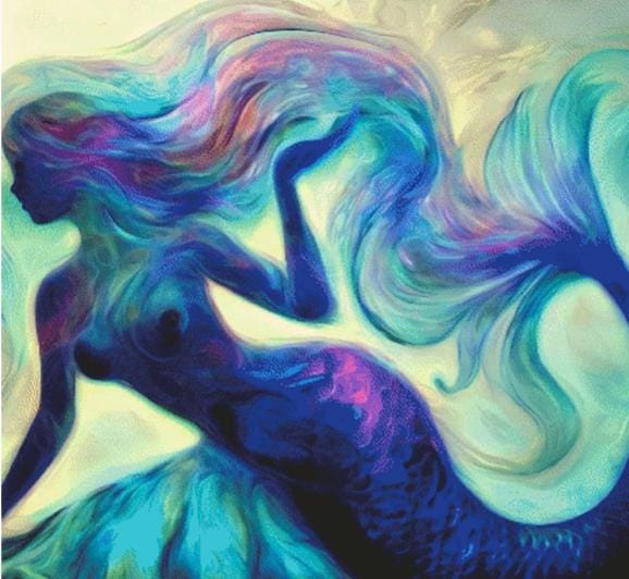 Mermaid Cross Stitch Pattern, PDF Instant Download, Sea Ocean Fantasy ...