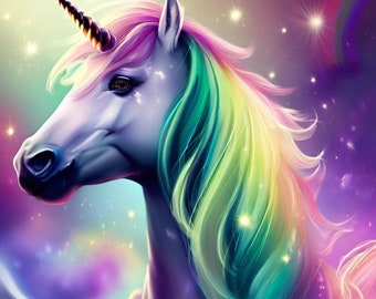 Unicorn Cross Stitch Pattern, PDF Instant Download, Horse, Modern Art, Fantasy X Stitch Pattern, Counted Cross Stitch, Hand Embroidery