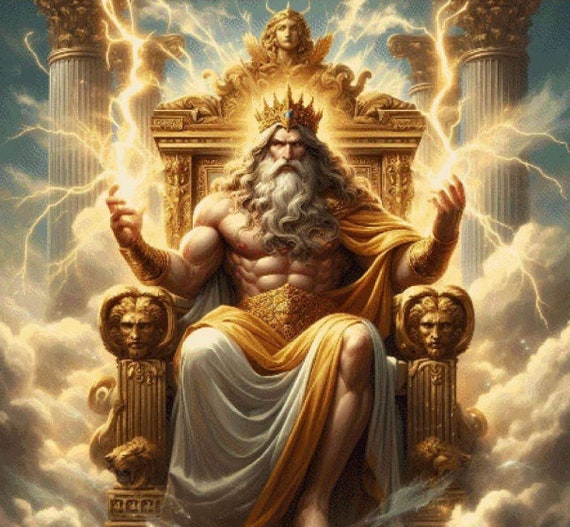 Zeus Greek God of the Sky Cross Stitch Pattern, PDF Instant