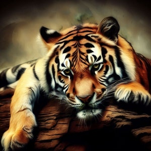 Tiger Cross Stitch Pattern, PDF Instant Download, Animal Predator X Stitch Pattern, Large Cross Stitch, Counted Cross Stitch Pattern