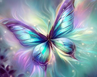 Colourful Butterfly Cross Stitch Pattern, PDF Instant Download, X Stitch Pattern, Counted Cross Stitch, Large Cross Stitch