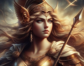 Athena Greek Goddess Cross Stitch Pattern, Full Coverage (PDF Download)
