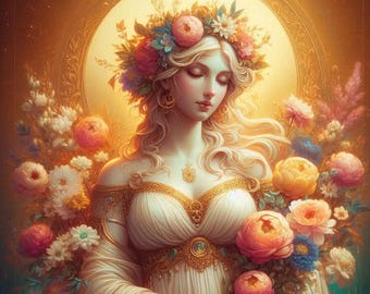 Aurora Goddess Cross Stitch Pattern, Deity Worship (PDF Instant Download)