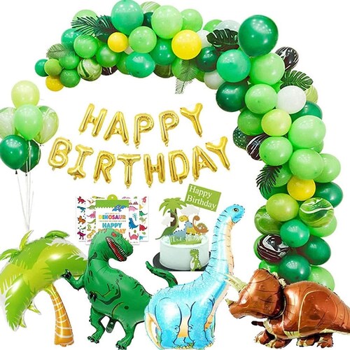 Dinosaur Party Decorations, 150 pcs Dino Birthday Decor, Jurassic Theme Balloon Arch, Kids Boys Balloon Garland Kit, Roar T-Rex Balloons