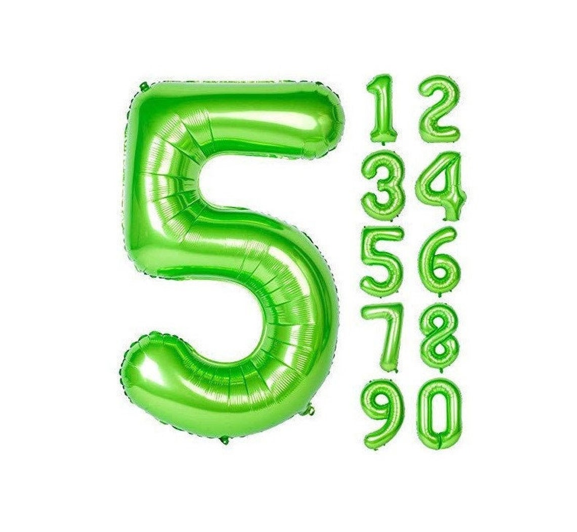 40 Inch Green Number Balloons Large Numbers 09 Helium Foil Etsy