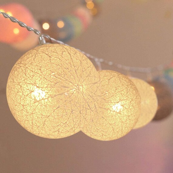 2Pack Cotton Balls Fairy Lights 6.8Ft 10 LEDs Christmas Tree Etsy