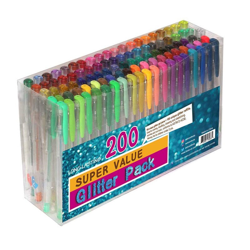 200 Pack Glitter Gel Pens Set 100 Gel Pen plus 100 Refills Etsy