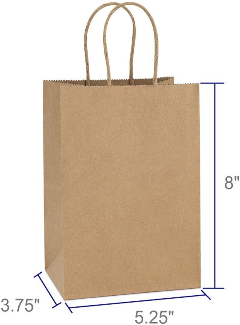 25 Small Brown Paper Gift Bags With Handles for Party Bulk Etsy