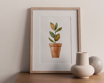 Casa Pianta Arte Stampa / Botanica Arte Moderna / Soggiorno Wall Art / Minimal Plant Lover Regalo