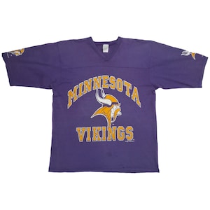 Majestic Jersey Mens 2X Minnesota Vikings NFL Football Purple Yellow Vneck