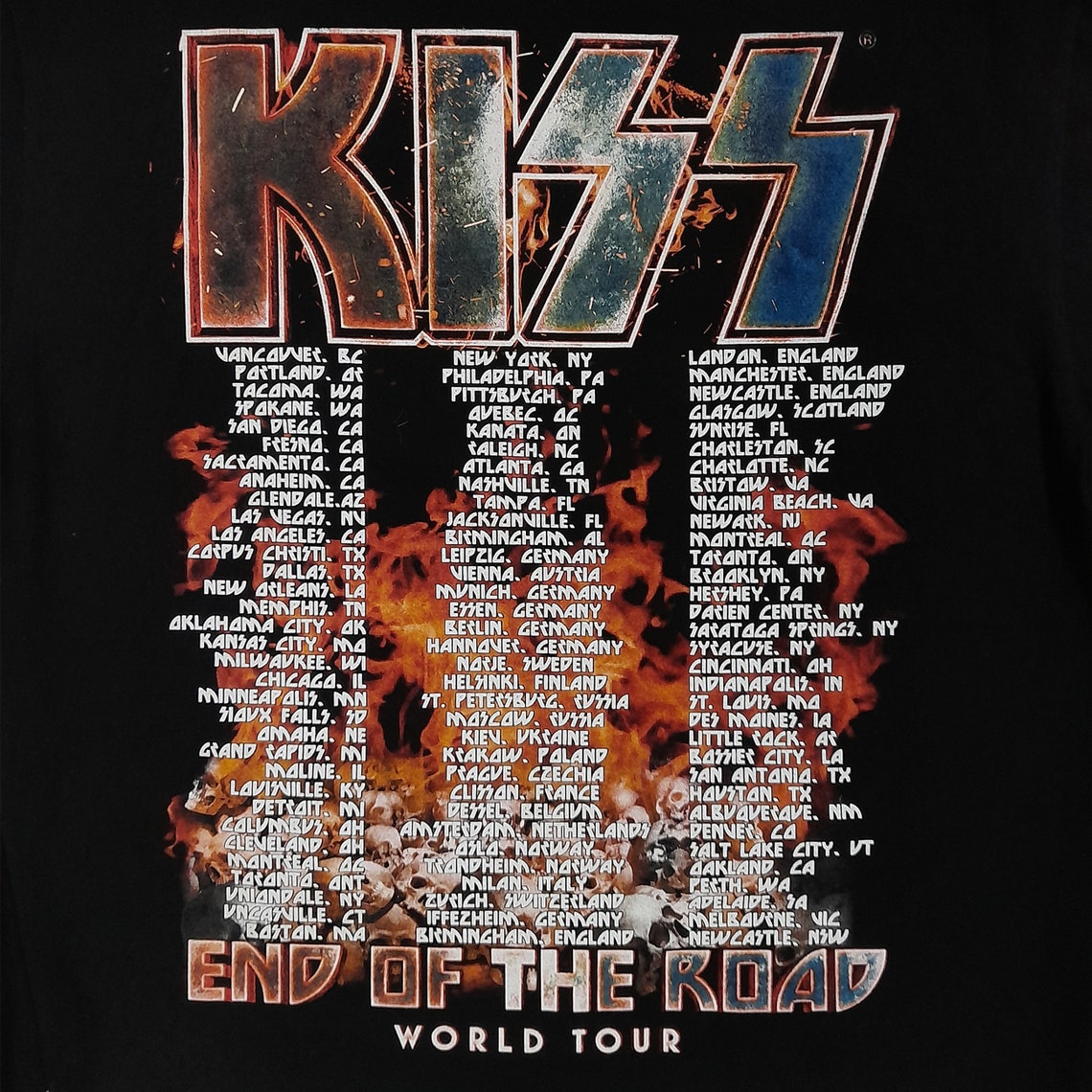 KISS End of the Road World Tour Front & Back Big Print Black Etsy