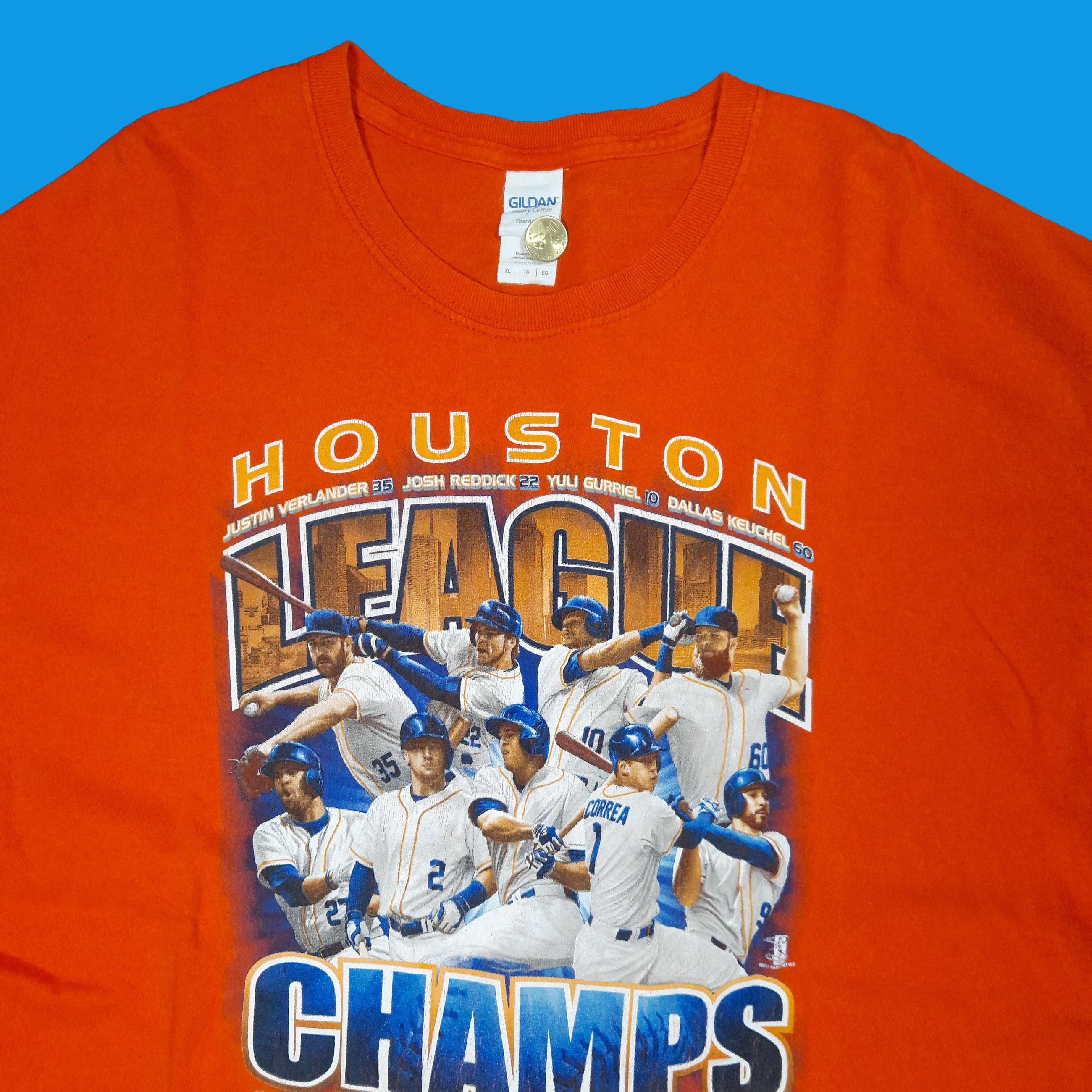 ASTROS HOUSTON Baseball Champions MLB Front Graphic Orange Color T