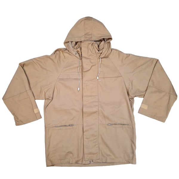 Vintage APC Designer Heavy Jacket with Hood Beige Color Adult M Size