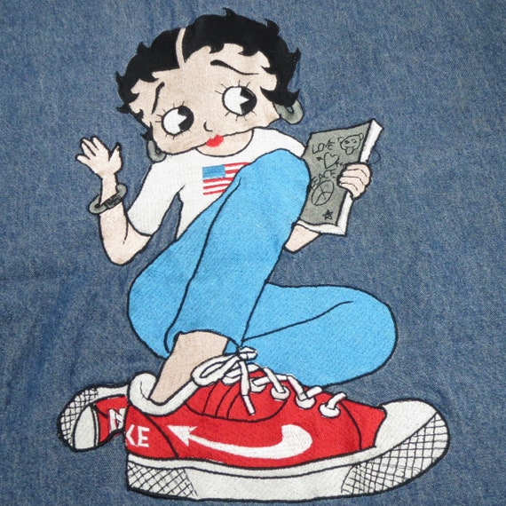 Vintage 90's TOO CUTE Betty Boop Big Embroidered … - image 7