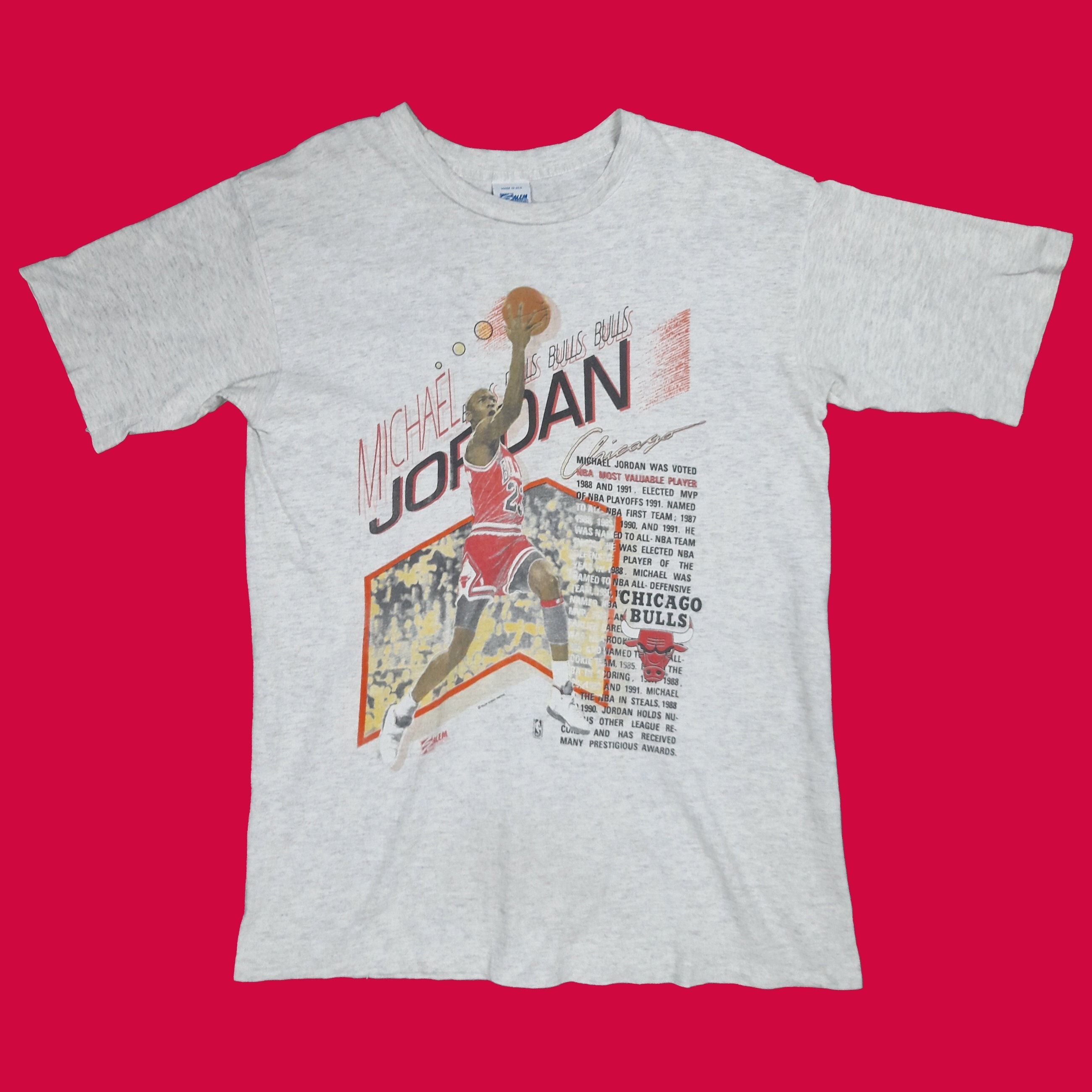 1990s Chicago BULLS T Shirt L Vintage Michael Jordan 1991 NBA