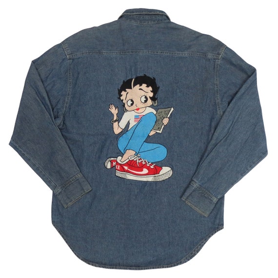 Vintage 90's TOO CUTE Betty Boop Big Embroidered … - image 1
