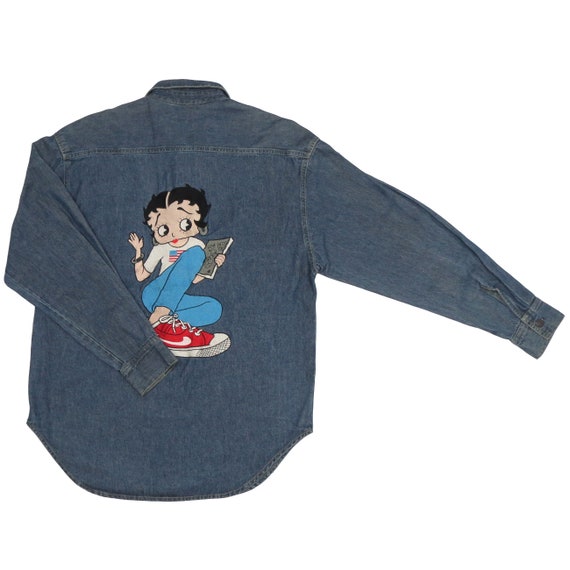 Vintage 90's TOO CUTE Betty Boop Big Embroidered … - image 6