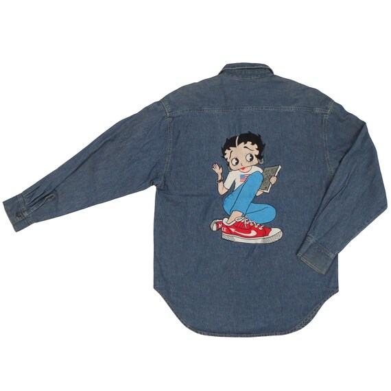 Vintage 90's TOO CUTE Betty Boop Big Embroidered … - image 5