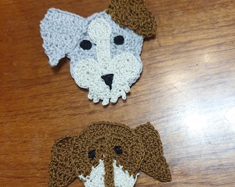 Appliques tête de chien (Ensemble de 2)