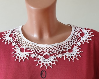 Handmade White Crochet Collar