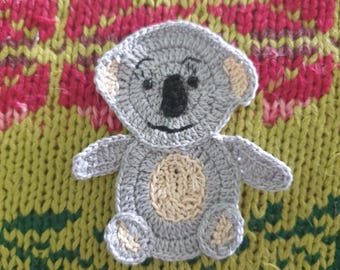Aplique de koala de ganchillo