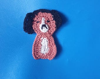appliqué chien au crochet