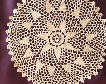 Handmade Yellow Crochet Doily