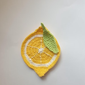 Citroenappliqué, gehaakte citroenappliqué, fruitmotieven, versieringen, naaien, katoenen applicaties, kaarten maken