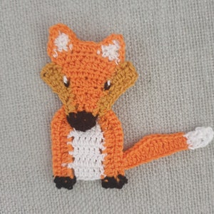 cochet applique, fox applique, crochet fox applique, fox motif, wild animal applique, crochet animal applique, fox applique for blanket