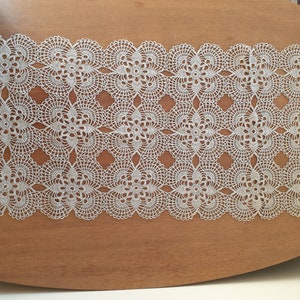 Linen Grey Crochet Runner