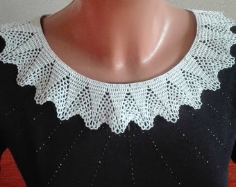 Handmade crochet collar, white lace collar, cotton necklace, neck accessory, collar crochet accessories