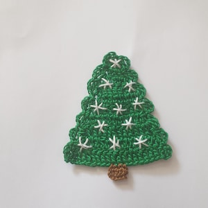 Christmas décor applique, crochet Christmas tree, crochet winter décor applique, embellishments, sewing,  Christmas motifs