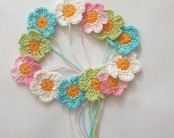 Multicolor  Flower Appliques set of 12