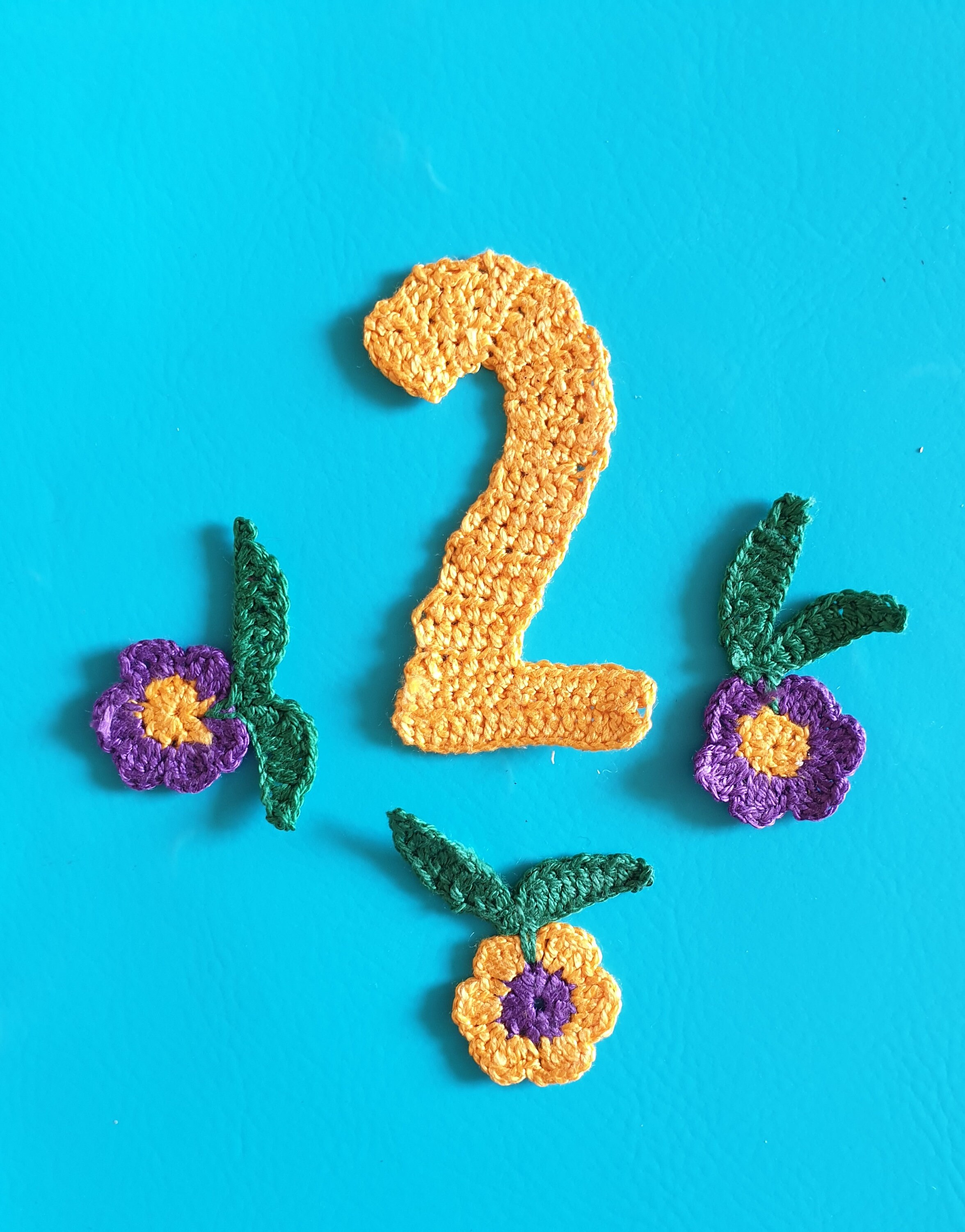 Crochet applique number 2 applique crochet number 2 with Etsy