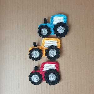 Gehaakte tractor, tractorappliqué