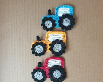 Crochet Tractor, tractor Applique