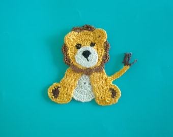 Crochet Lion animal Applique