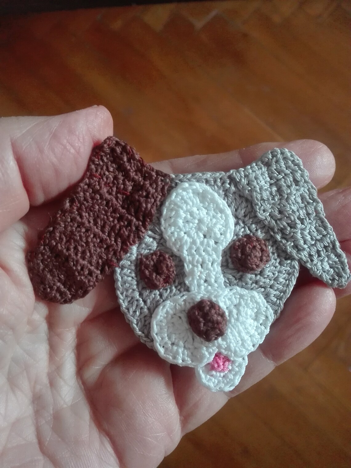 Crochet Applique Crochet Dog Applique Dog Head Applique Etsy
