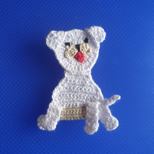 crochet labrador dog applique, crochet applique, white dog applique, pets animal applique, crochet animal applique, cardmaking, handmade